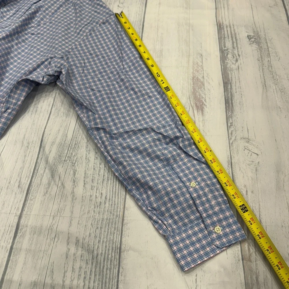 POLO‎ Ralph Lauren Button Down Shirt XL Blue Plaid Pony Cotton Mens